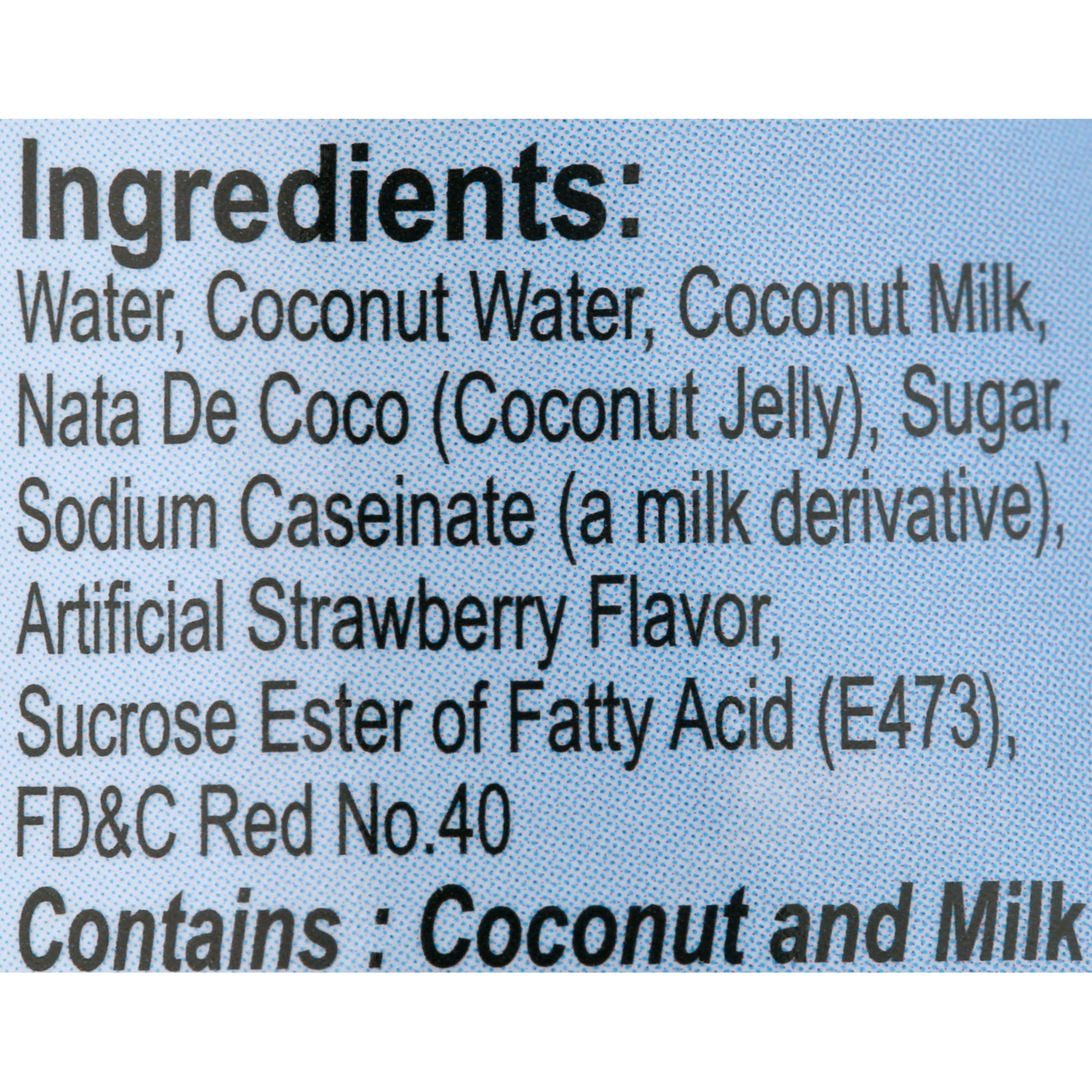 (6 pack) Kuii Drinks Coconut Milk with Nata de Coco, Strawberry, 290 mL Single Glass Bottle