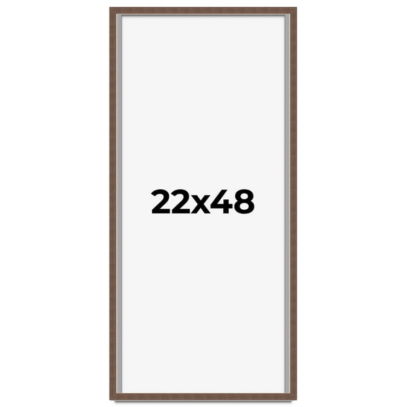 22x48 Shadow Box Frame Brown | 1.125 inches Deep Real Wood Rustic Shadowbox Display Frame | UV