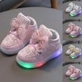 thumbnail image 6 of Toddler Glitter Shoes Girl's Flashing Sneakers with Cute Bowknot Light Up LED Shoes Breathable Running Sneakers, 6 of 6