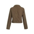 thumbnail image 3 of Veste en Faux Cuir pour Femmes Slim Moto Cardigan à Fermeture Éclair Court, 3 of 10