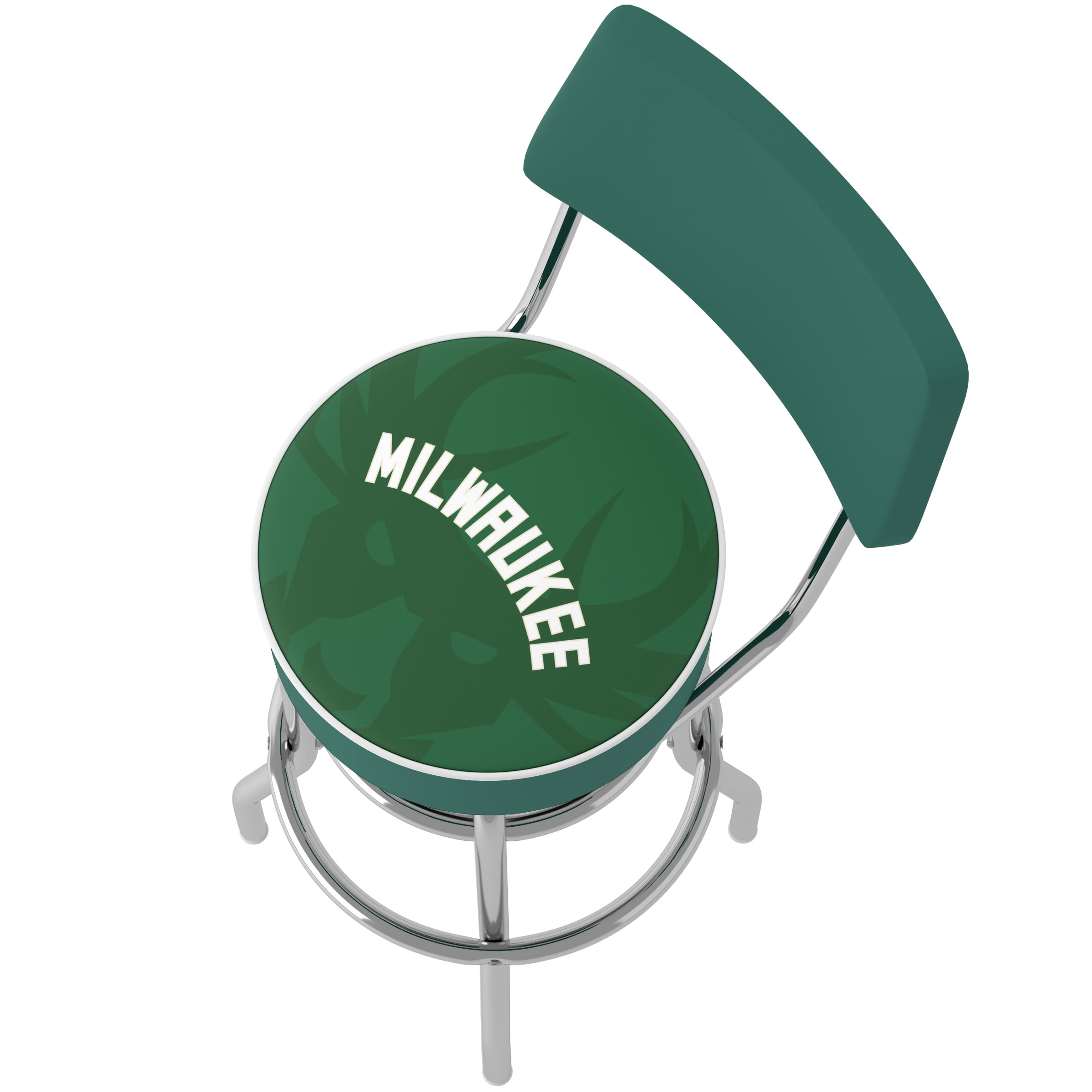 Trademark Gameroom Milwaukee Bucks Fade Bar Stool with Back Rest