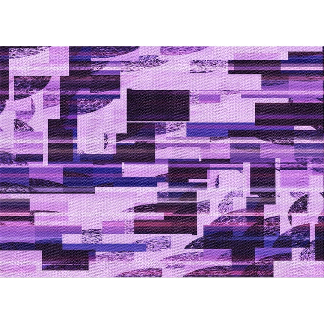 Ahgly Company Machine Washable Indoor Rectangle Transitional Violet Purple Area Rugs, 4' x 6'