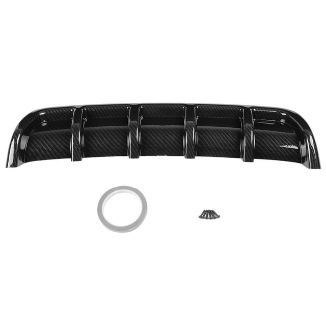Difusor de alerón de aleta de tiburón para parachoques trasero de coche universal negro (fibra de carbono)