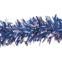 25 ft. Metallic Blue & Silver Twist Plastic Tinsel Garland