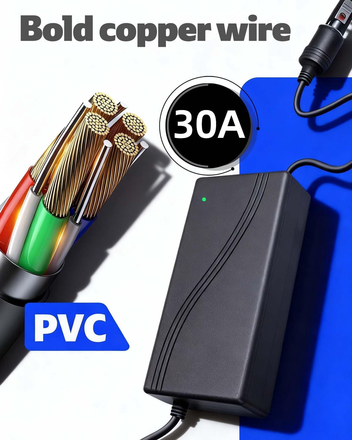 360W AC to  Converter 12V Adapter for Car Refrigerator and Tire Inflator