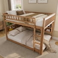 thumbnail image 4 of Leumius Full over Full Bunk Bed with Integrated Shelving, Color-Changing Lights and Pegboard for Boys Girls Brown, 4 of 9