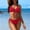 Red, variant on Womens Bikini Sets Two Piece Swimsuit 2025 Curvy Cutout String Bathing Suit