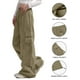 thumbnail image 5 of WILLBEST Pantalones Casuales Elegantes Para Mujer: Pantalones Cargo de Pierna Ancha Para Mujer Con Bolsillo Lateral, Cintura Media, Diseño Holgado y Elástico, Con Cordón Ajustable En El Tobillo., 5 of 8