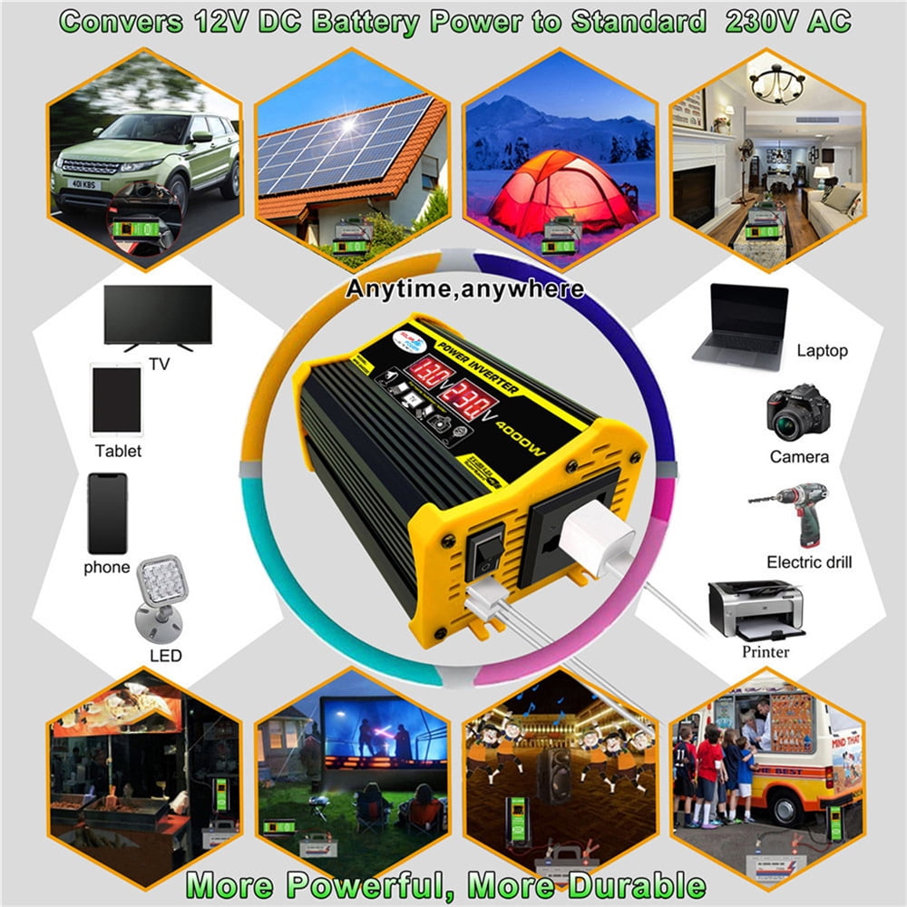 Inverter,Usb Led - Reliable Inverter Dual Usb Car Inverters Display Auto Inverters 4000w Inverter Car - Inverter Car Inverters Dc12volt Inverters Inverter Portable Inverter Carinverters