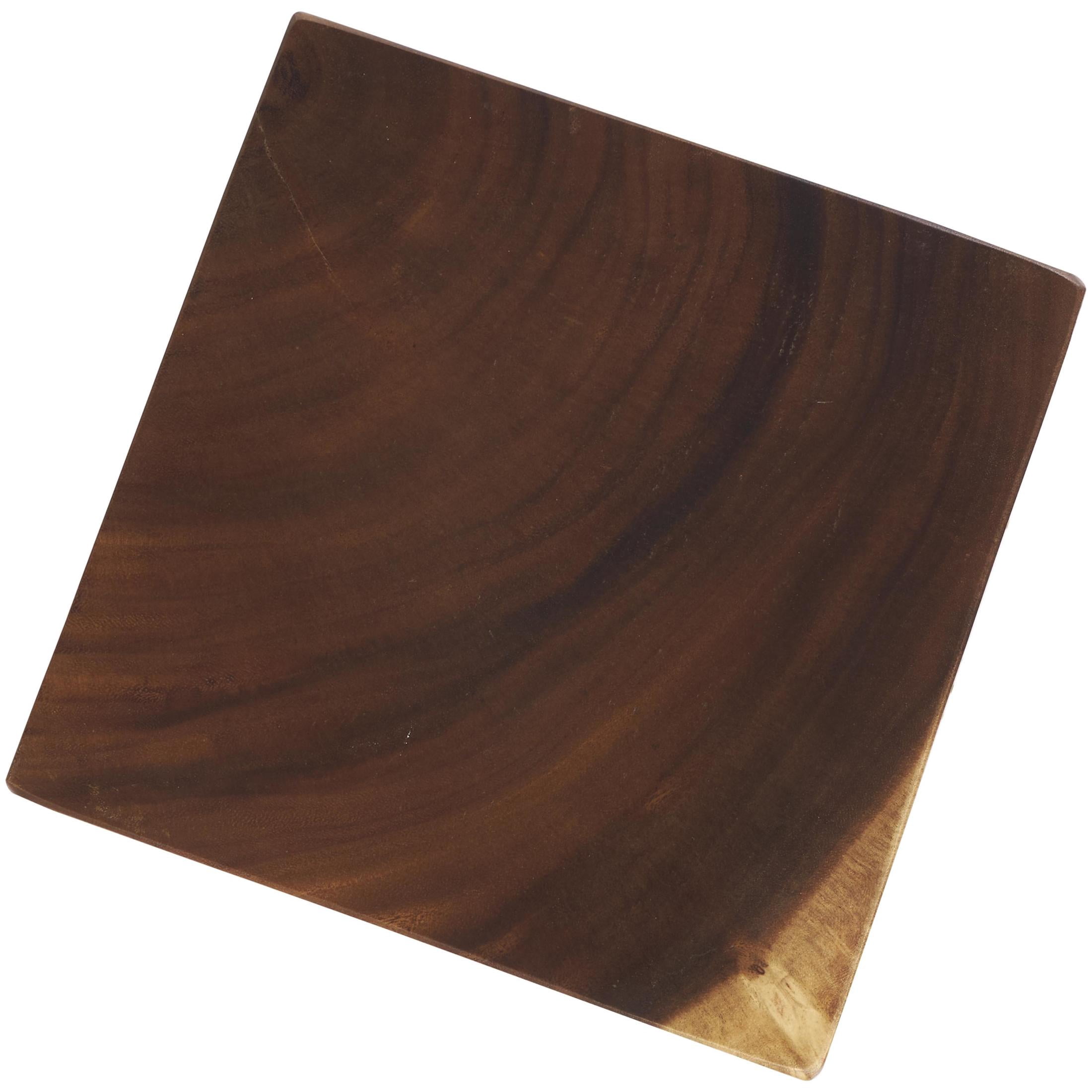 DecMode 12" x 30" Brown Suar Wood Handmade Geometric Accent Table with Spiral Base, 1-Piece