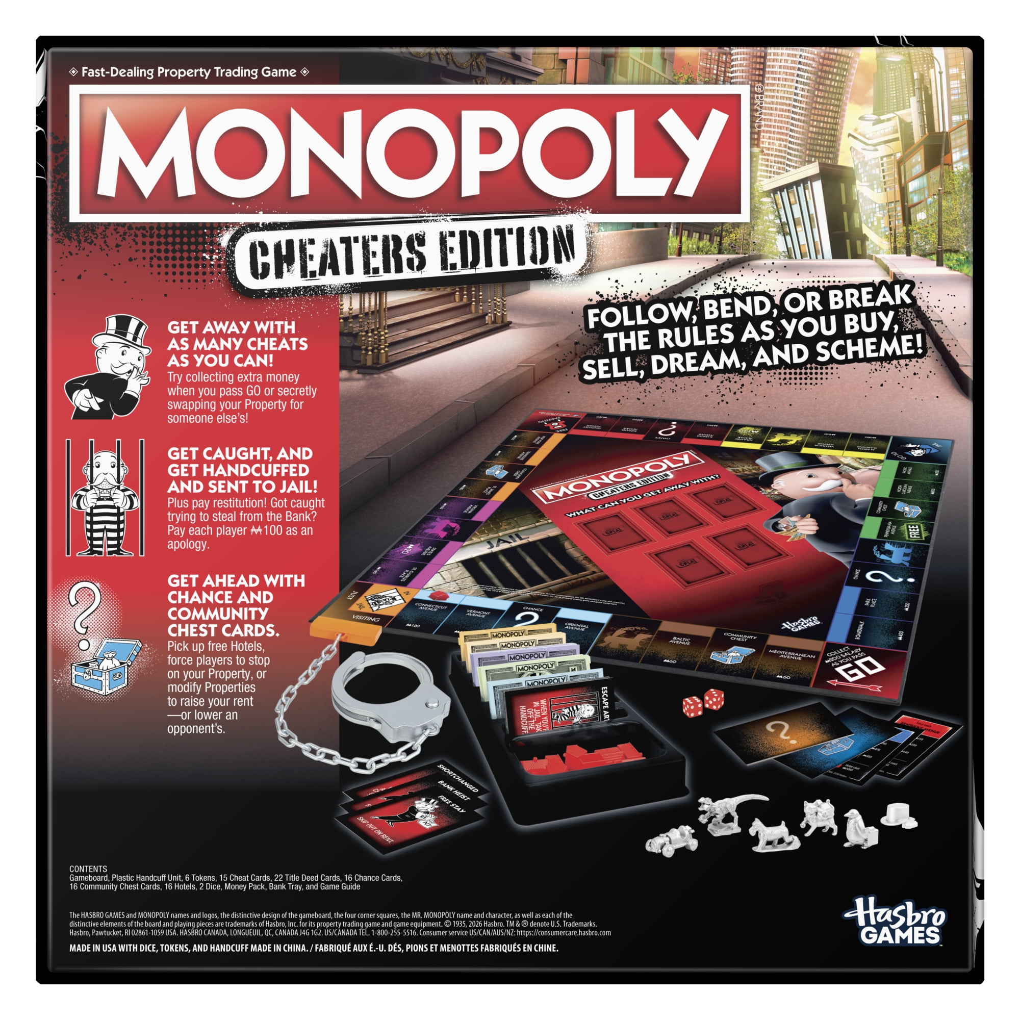 Monopoly Cheaters Edition Board Game, Fun Family Games for Kids, Teens, and Adults, 8+