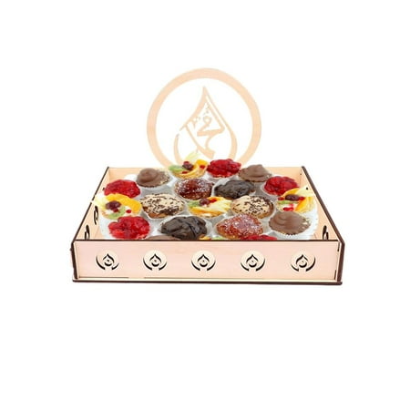 

Fovolat Eid Mubarak Wooden Tray Ramadan Kareem Party Serving Tableware for Breakfast Dinner Muslim Wood Tray with Unique Mosque Shape for Ramadan Decor fine