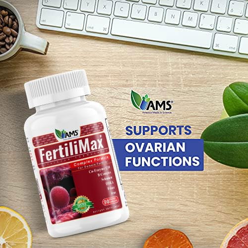 America Medic and Science FertiliMax Women's Fertility Support with Folate CoQ10 DHEA Iron Selenium 90 Capsules