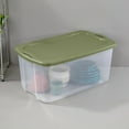 thumbnail image 5 of Sterilite Extra Large EZ Carry Storage Bin, 120 Quart Clear Plastic Storage Container with Full-Grip Handles, Green, 4 Pack, 5 of 12