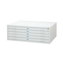 Safco 5-Drawer Steel Flat File for 30" x 42" Documents White