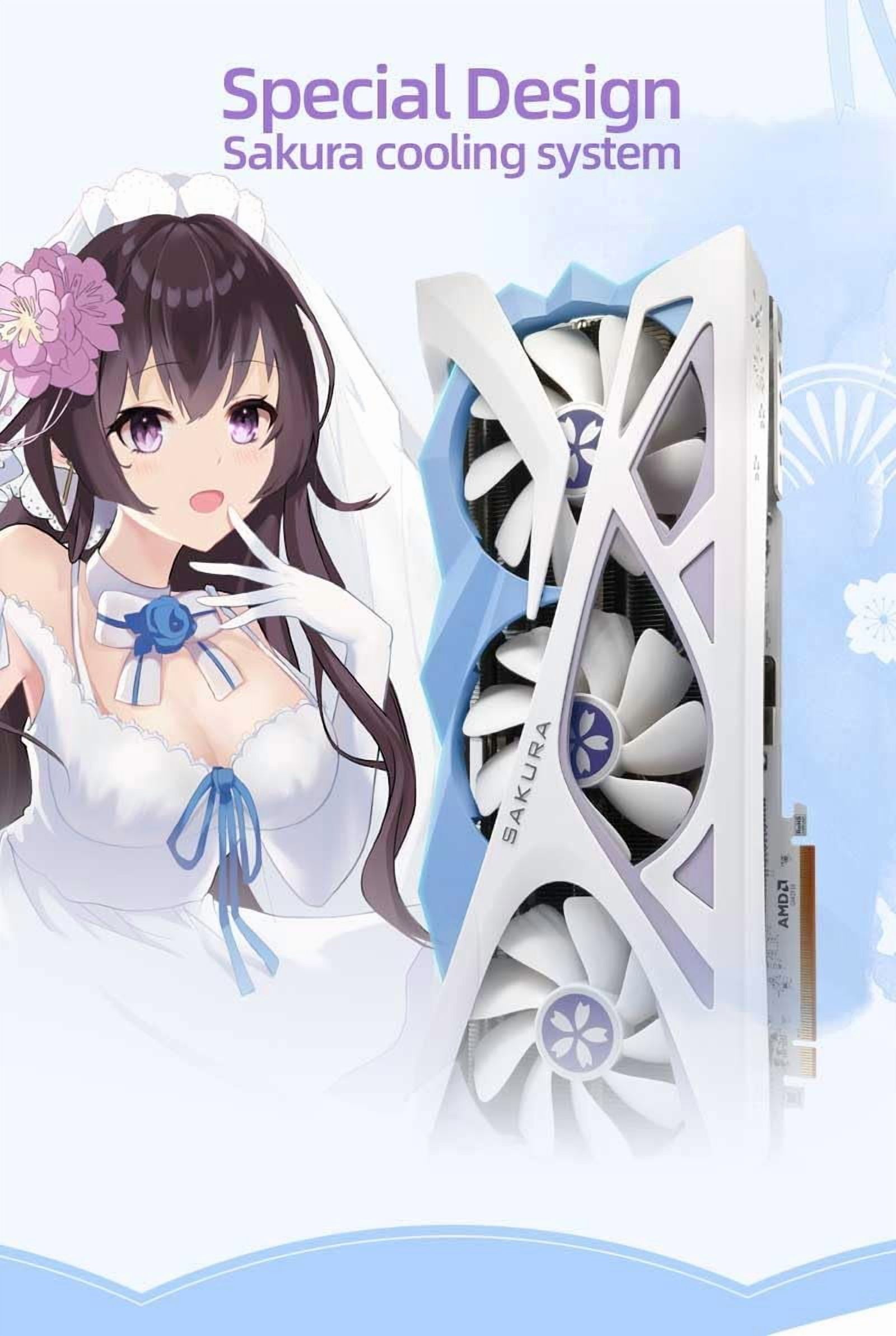 Yeston Sakura RX 6800 XT 16GB GDDR6 Graphics Card, 256-bit, Single DP Only, No HDMI Output, Gaming GPU