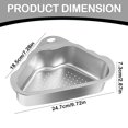 thumbnail image 3 of Noothes Drain Rack，Dish Rack Stainless Sink Strainer Basket Triangle Sink | Multifunction Sink Strainer | Kitchen Food Catcher | Triangle Sink Drainer Basket For Sink Food Strainer Or Storage Rack, 3 of 8