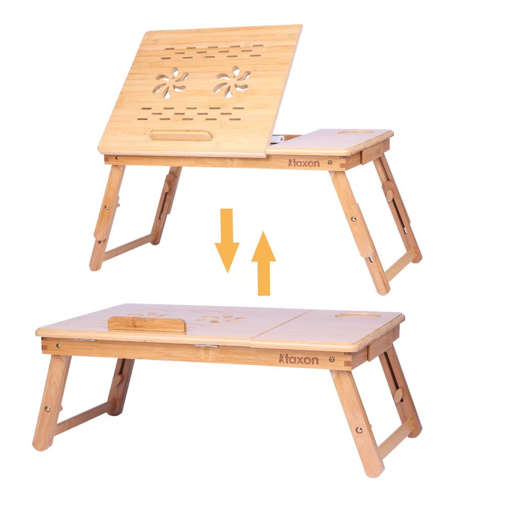 Buy Ktaxon Bamboo Laptop Stand Lap Desk Bed Tray for Devices Online at
