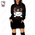 thumbnail image 1 of Nouveau Léopard Hello Kitty Chandail à Capuchon Femme Simple Col Rond Chandail en Molleton Long Bureau Décontracté Ample Chandails à Capuchon Automne Robe Chaude GQ, 1 of 7