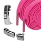 thumbnail image 5 of 2 cordones elásticos sin cordones para zapatos, cordones planos rápidos para adultos, entrenador rosa rojo 2 piezas, 5 of 8