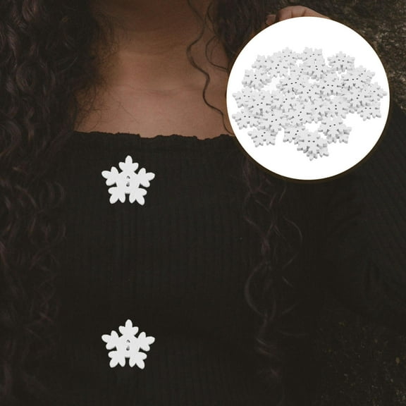 MLINS  100 Pcs Snowflake Embellishments Button Decoration Creative