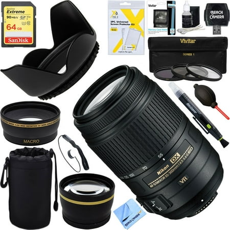 Nikon 2197 - 55-300mm f/4.5-5.6G ED VR AF-S DX NIKKOR Lens for Nikon Digital SLR Cameras + 64GB Ultimate Filter Bundle