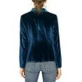 thumbnail image 3 of DARING DIVA Women's Velvet Office Coat Solid Shawl Collar Blazer XS Deep Blue, 3 of 6