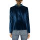 thumbnail image 3 of BLAZER DE VELVET PARA MUJER INSPIRE CHIC, COLOR SÓLIDO, CUELLO DE CHAL, CHAQUETA DE UN BOTÓN PARA TRABAJAR 3XL AZUL PROFUNDO, 3 of 7