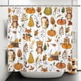 thumbnail image 5 of Fall Woodland Shower Curtain,Bear Fox Hedgehog Autumn Animal Kids Bathroom Curtain,Polyester Waterproof Decor with Hooks,36 x72 Inch, 5 of 7