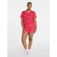 thumbnail image 3 of Joyspun Women's Dreamy Soft Collection Notch Collar Top and Shorts Valentine's Day Pajama Set, 2-Piece, Sizes XS-3X, 3 of 6