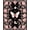 Black Pink, Pattern 16, variant on ODIKA 8'x10' Washable Area Rug Gothic Vintage Moth Butterfly Ornate Filigree Damask Border Shaped for King Size Bedroom Under Bed, Master Suite, Non-Shedding, Easy Care
