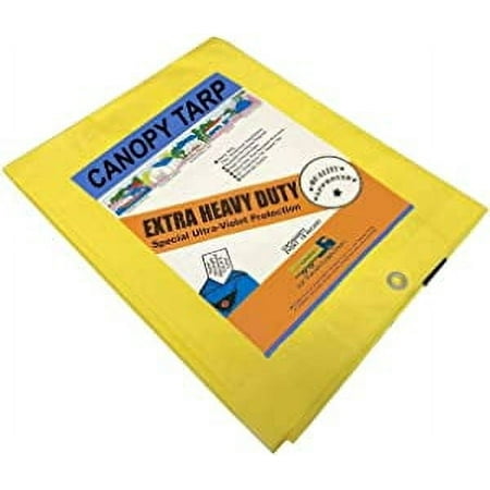 HD Reinforced 12 Mil Waterproof Premium Tarp (Yellow) (10 x20 )