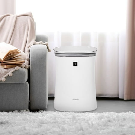 Sharp - Air Purifier with Plasmacluster Ion Technology Recommended for Medium-Sized Rooms, Kitchen, Den, Bedroom, or Office - White