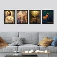 thumbnail image 4 of PixonSign Framed Wall Art Inspirational Christian Themed Illustrations Posters, Set of 4 Renaissance Fine Art Vintage Canvas Prints, Cozy Zen Wall Décor for Home Decor - 11"x14" Black, 4 of 5