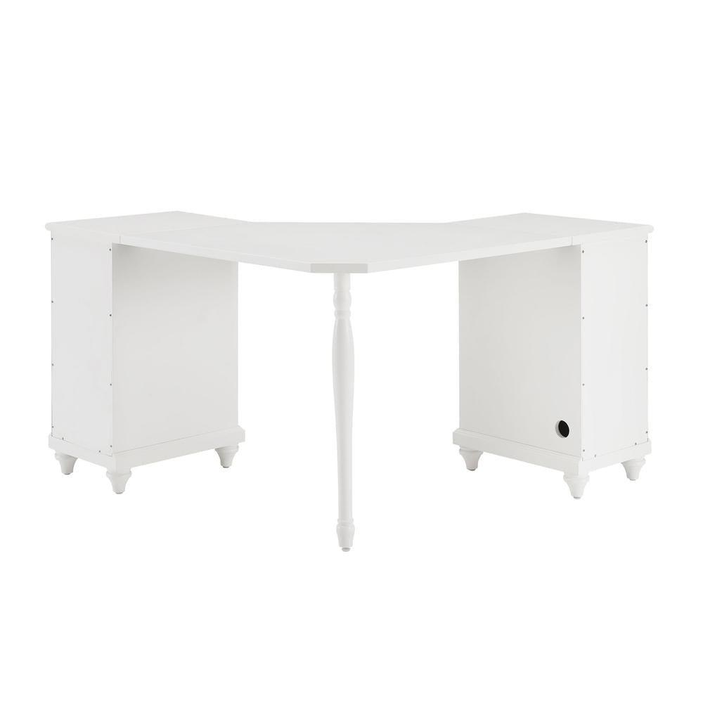 Crosley Furniture Palmetto Traditional Wood Corner Desk in White