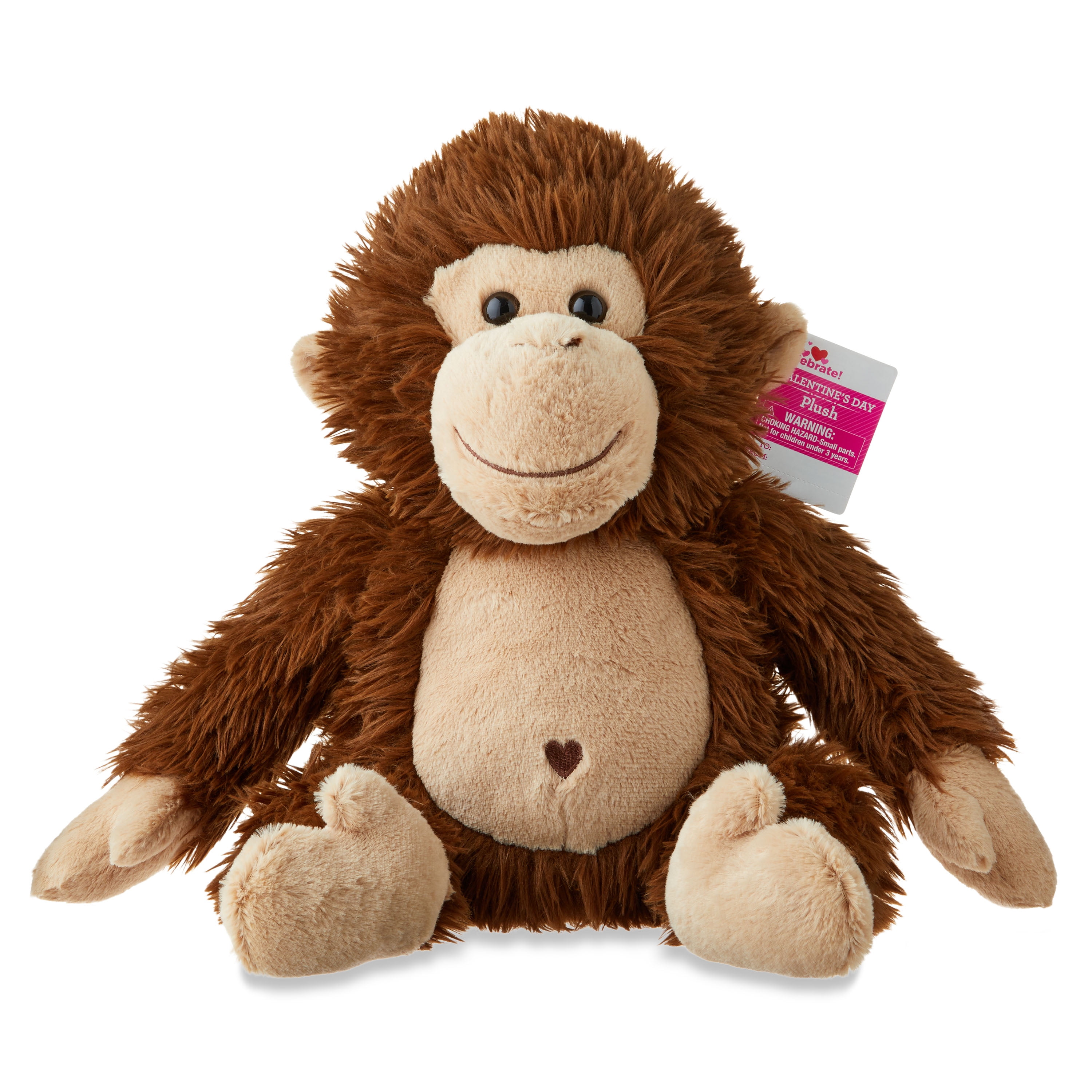 大割引 Valentine's Day Brown Monkey Stuffed Animal, 16 in, by Way 小物
