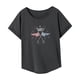 thumbnail image 4 of Camiseta para mujer, disfraz de moda de verano, camiseta con cuello redondo para trabajo, oficina, viajes M, 4 of 7