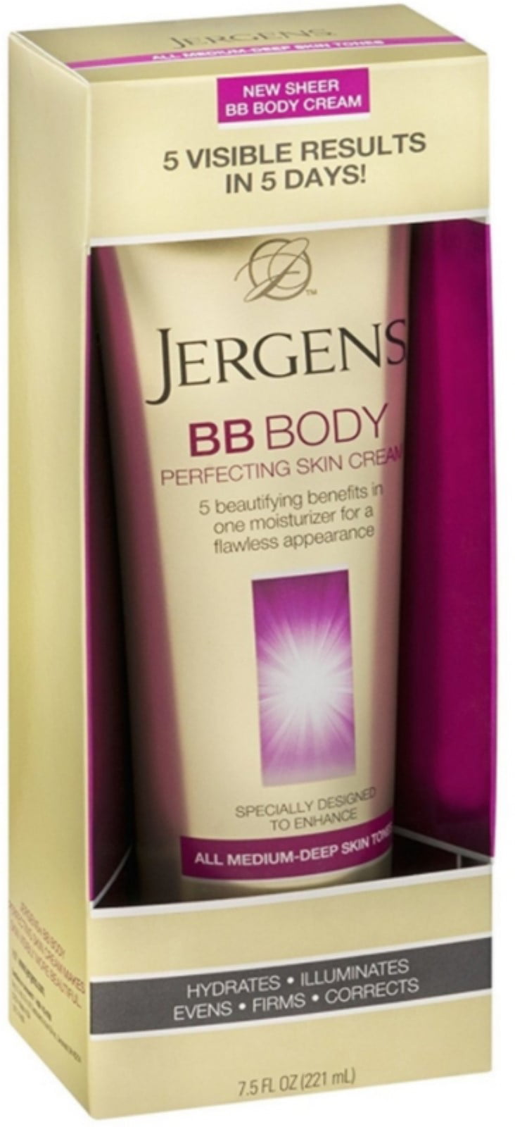 tijdschrift plug Echt Jergens BB Body Skin Perfecting Cream, All Medium Deep Skin Tones 7.50 oz  (Pack of 6) - Walmart.com
