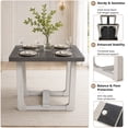 thumbnail image 3 of Leovanni 48inch Rectangle Dining Table Set for 4 Modern Solid Wood 5-Piece Kitchen & Dining Room Set with Upholstered Chairs Pedestal Base, Gray, 3 of 8