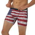 thumbnail image 3 of Xecao America Flag Glitter Print Boxer Briefs for Men's Stretch Moisture-Wicking Underwear, Mid-Rise Classics breathable fabric, 3 of 7