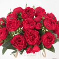 thumbnail image 1 of XmhyTop 8 paquetes de flores artificiales de peonía, flores de imitación, ramo de hortensias de seda, estilo vintage para bodas (rojo), 1 of 2