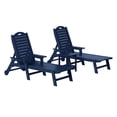 thumbnail image 3 of WestinTrends Aruba 3-Piece Outdoor Patio Chaise Lounge Chair with Wheels & Cup Holder with Patio Side Table, Navy Blue, 3 of 16
