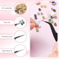 thumbnail image 5 of 10 Pieces Tweezers for Crafting Stainless Steel Curved Pointed Tweezers Precision Sticker Tweezer with Protective Cover for Eyelash Extensions Stickers Rhinestones Crafts (Black), 5 of 7