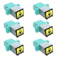 thumbnail image 1 of CableRack LC to LC OM3/OM4 Multimode Duplex Shuttered Fiber Coupler Aqua (6 Pack), 1 of 4