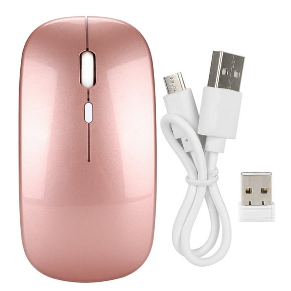 HXSJ M80 2.4G Ergonomic Wireless Rechargeable Silent Mouse with USB Receiver (Rose Gold)