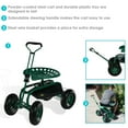 thumbnail image 3 of Sunnydaze Steel Rolling Garden Cart Scooter with Swivel Seat and Steering Handle, Green, 3 of 12