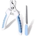thumbnail image 1 of Cortaúñas azul para perros y gatos, cortaúñas para perros y gatos con lima de uñas, cortaúñas para mascotas de acero inoxidable con protección de bloqueo de seguridad., 1 of 5