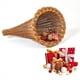 thumbnail image 1 of Wmhnj Cesta de cuerno de ratn tejida a mano para decoracin navideña, almacenamiento multiusos, mimbre natural, 1 of 9
