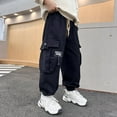 thumbnail image 6 of REDARER Boys Cargo Pants with Side Pockets Comfortable Long Trousers for Kids Autumn Winter Outdoor and School Wear,5-6 Years, 6 of 9