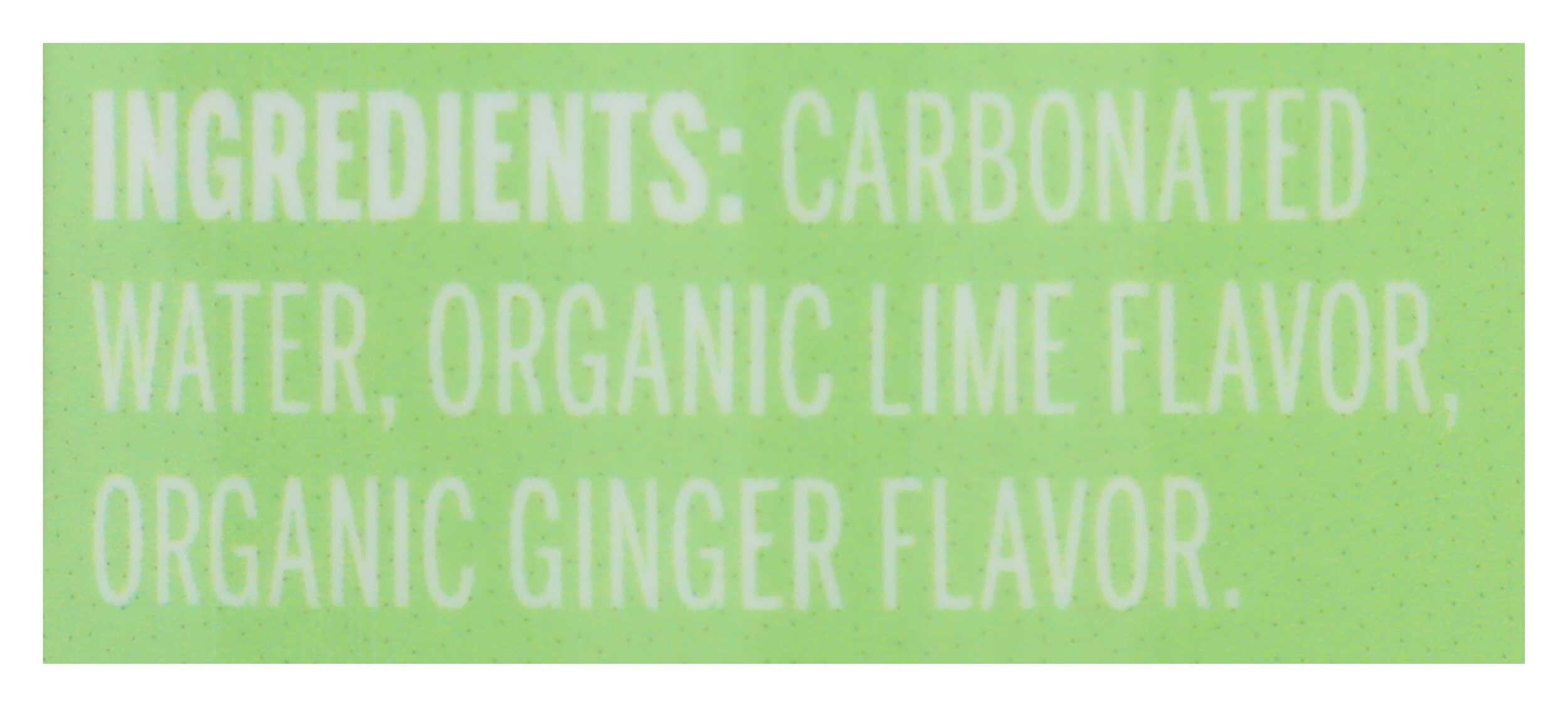 Nixie Organic Lime Ginger Sparkling Water, 12 Fluid Ounce - 8 count per pack -- 3 packs per Case.